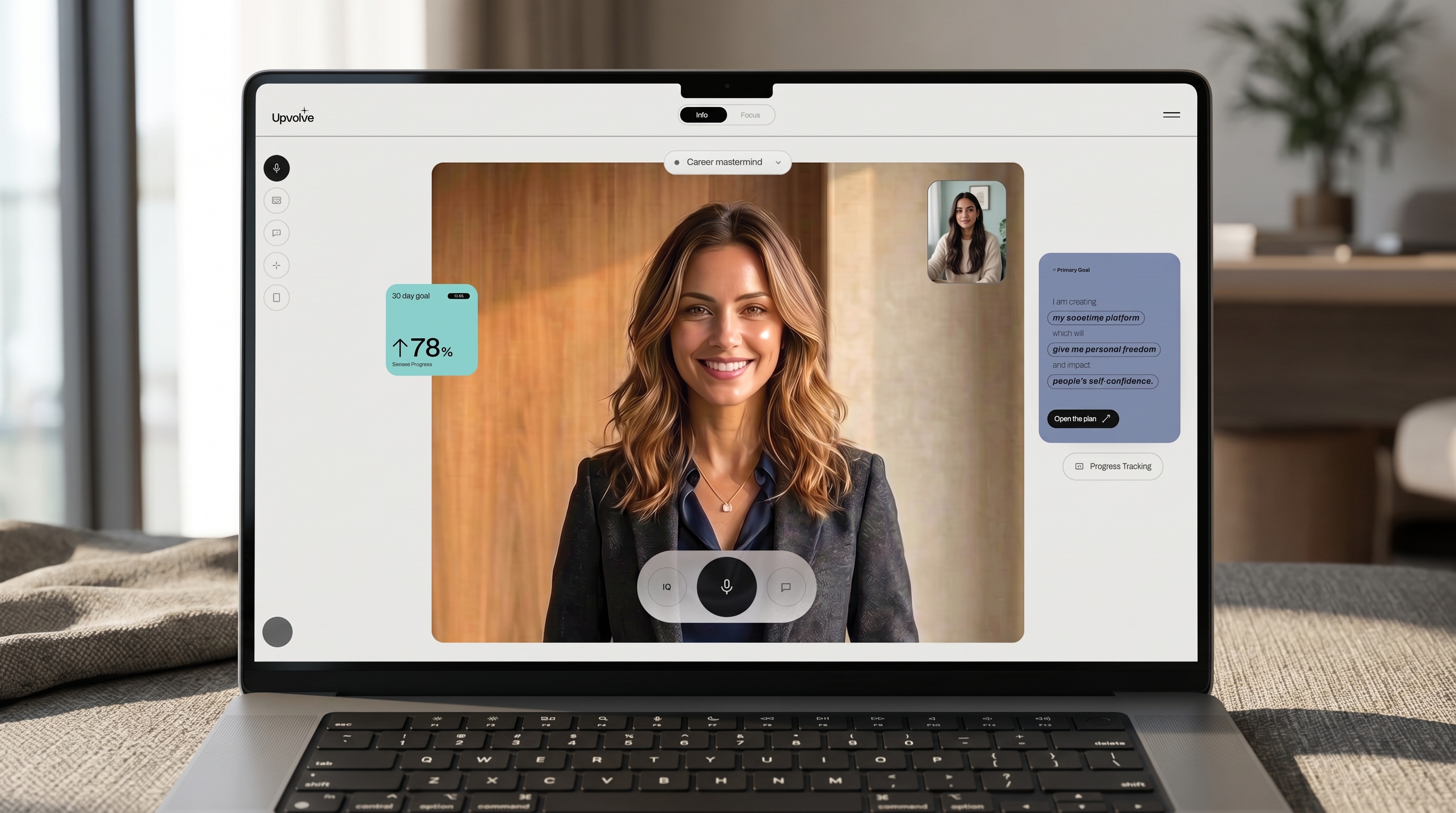 The Upvolve mastermind call, running in a browser